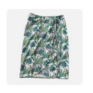RIP SKIRT Hawaii Tropics Green Floral Wrap Skirt Size XL Length 3